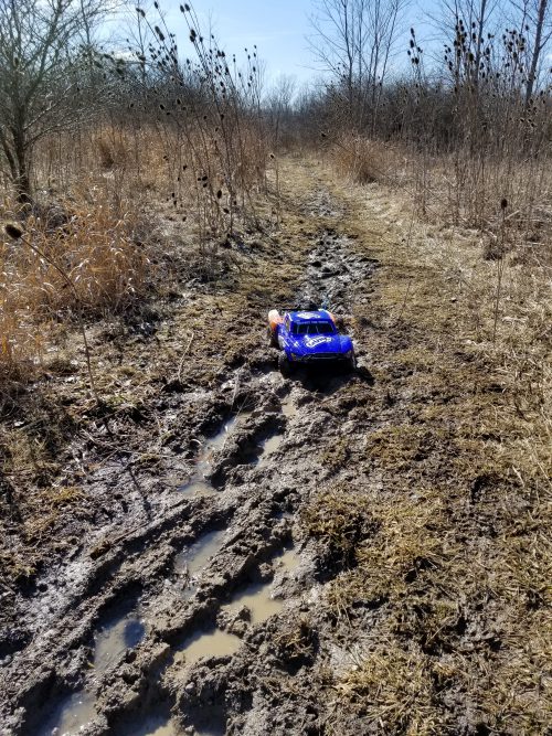 Traxxas Slash on the mud trails